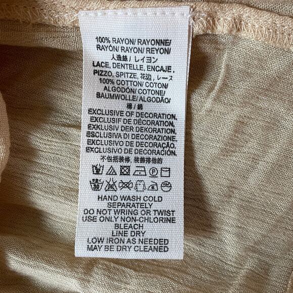 Free People M Midi Dress | Boho Embroidered Gauze, Ruffle Sleeves, Tassel Tie - Picture 6 of 7